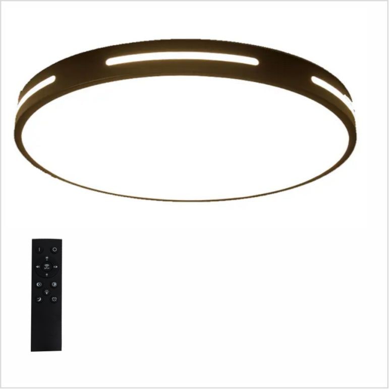 LED-Deckenleuchte 40W mit einstellbarem Lichtton und dimmbar, mit Fernbedienung + APP, Ø40cm, Schwarz.