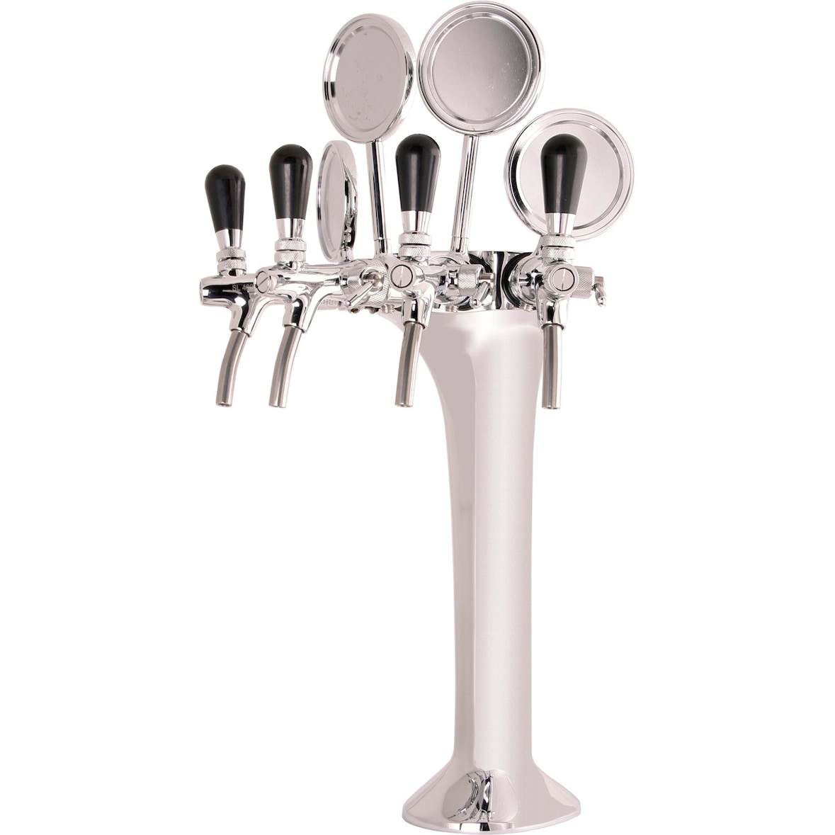 Schanksäule Chrom 4-leitig, elegant, `Topp-Qualität!` (Paketpreis)