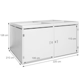 thumbnail of 4-fietsenstalling met plantenbak HWC-L56b, fietsbox, afsluitbaar gegalvaniseerd staal 126x220x210cm ~ antraciet