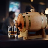 thumbnail of Relaxdays Schnapsfass, 1,25 l, Eichenholz, Holzfass mit Bock & Zapfhahn, Whisky, Wein, Spirituosen, Whiskyfass, natur