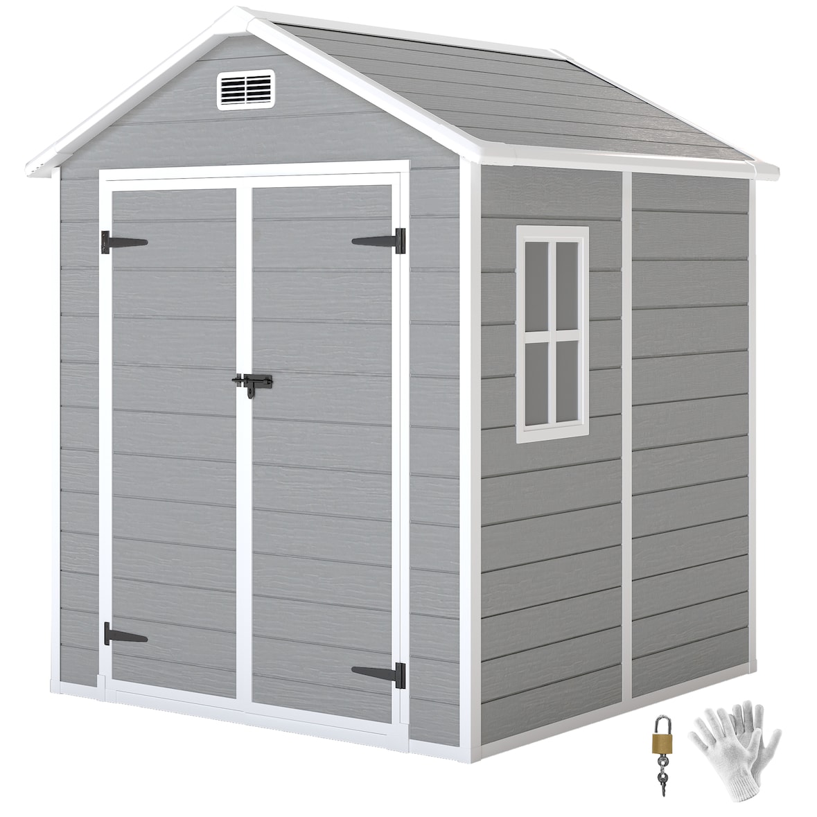 Outsunny-Gartenhaus-182L x 151B x 219H cm-Grau