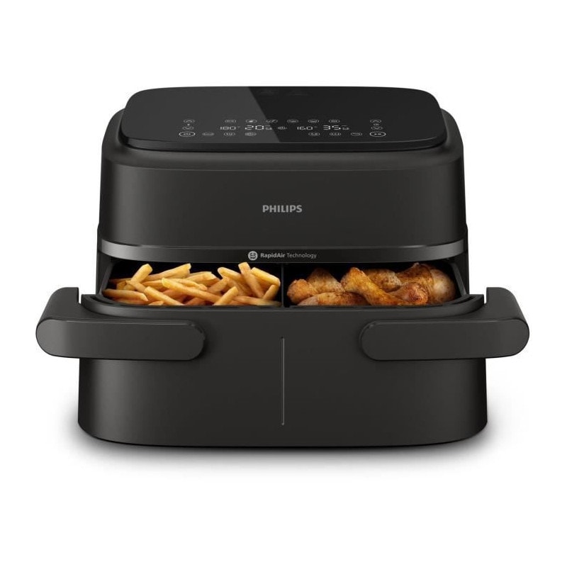 Friteuse Sans Huile Philips - Airfryer Xxl Na351/00 - Capacité 7,1l - Double Cuve - 6 Préréglages - 2450w