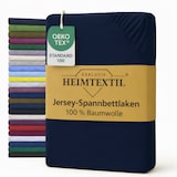 thumbnail of EXKLUSIV HEIMTEXTIL Marke Jersey Spannbettlaken 140 x 200 cm Navyblau 100% Baumwolle Öko - Tex Zertifiziert Bed-Sheet Bettlaken Spannbetttuch Topper