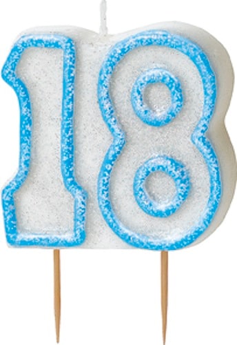 18. Geburtstag | Glitzer Kerze