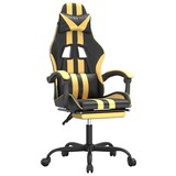 thumbnail of vidaXL Gaming-Stuhl mit Fußstütze Drehbar Schwarz & Golden Kunstleder