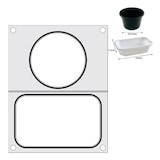 thumbnail of Matrijs voor sealmachine, HENDI, twee containers (1x 178x113 mm, 1x ø115 mm)