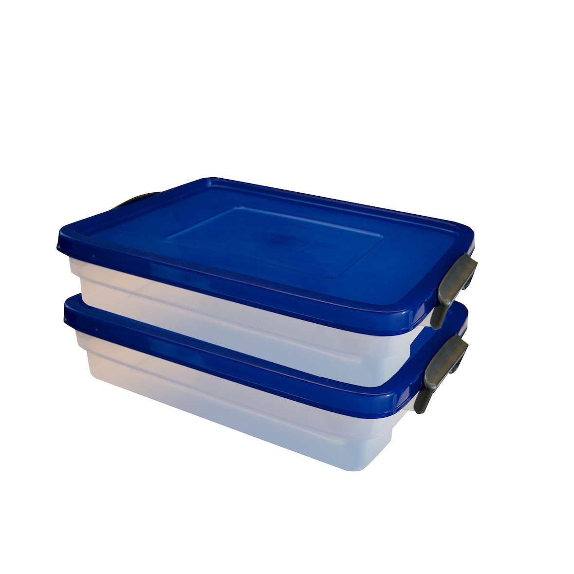 Caja transparente Eurobox 20 litros con tapa azul. (Lote de 2 unidades)