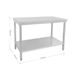 thumbnail of METRO Professional Mesa de trabajo GWTS4127, acero inoxidable, 120 x 70 x 85 cm, plata