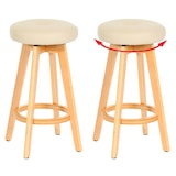 thumbnail of Set van 2 barkrukken Navan, barkruk counter stool, hout imitatieleer draaibaar ~ crème, lichtgekleurde poten