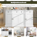 thumbnail of Merax Großes Sideboard, moderner Buffetschrank für Esszimmer und Wohnzimmer, 150 x 86 x 40 cm (L/B/H) – Antikweiß