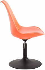 thumbnail of Décoshop26 - Drehbarer Esszimmerstuhl x1 höhenverstellbar orangefarbener Kunststoff mit verchromtem Metallfuß in Trompetenform 10_0003764