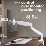 thumbnail of ONKRON Monitorhalterung Tisch für 13-32 Zoll, bis 9 kg, Gasdruckfeder, VESA 75x75 & 100x100, schwenkbar, neigbar, drehbar, Weiß G100-W