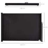 thumbnail of Toldo Lateral Retráctil para Jardín Patio Montar Fácil 350x180cm Gris