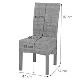 thumbnail of Lote de 6 sillas de comedor Silla de mimbre Silla M44, ratán Kubu ~ con cojín de asiento