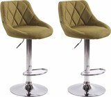 thumbnail of CHEFGASTRO 2er Set Barhocker CAPE VERDE Stoff Chrom HxBxT 83x46x49cm Stoff Grün Barstuhl