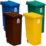 thumbnail of WellHome - Pack 4 Cubos de Basura 110L Ideal para Reciclaje, Azul, Verde, Marrón y Amarillo