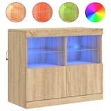 thumbnail of Helloshop26 - Buffet credenza cassettiera armadio mobile contenitore organizer per cucina soggiorno salotto con luci LED Sonoma 81 02_0029971
