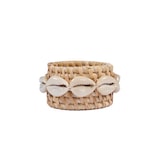 thumbnail of Bazar Bizar Servetring van rotan schelpen 7x7x2 cm wit naturel