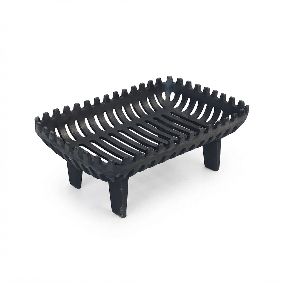 Relaxdays Kaminrost, Feuerbock für Kamin, HBT: 16 x 42 x 28 cm, massiv, schwer, Feuerrost mit Füßen, Gusseisen, schwarz