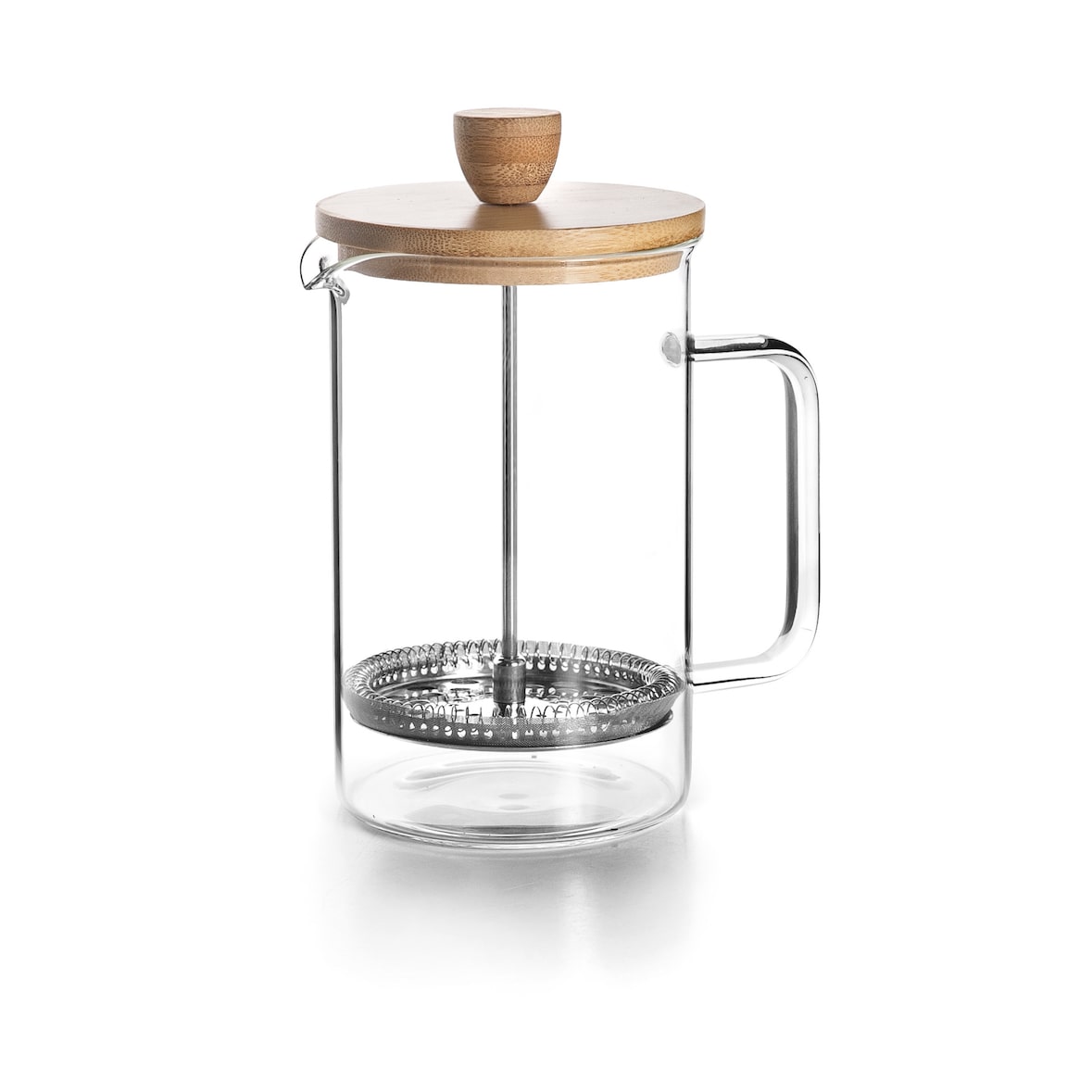 Lacor 62163 Cafetière française, Presse à café, Cafetière à piston avec piston, Verseuse française pour café filtre, Bois, 0,35 l