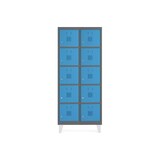 thumbnail of Rocada taquilla soldada 30cm (300mm) 2 módulos 5 puertas cuerpo antracita ral7015 + puertas azul ral5009