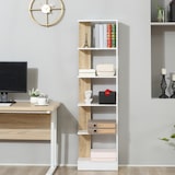 thumbnail of HOMCOM Scaffale Libreria a Parete in Legno Color Rovere con Ripiani