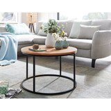 thumbnail of Couchtisch 70x70x45 cm Sofatisch Holz / Metall Wohnzimmertisch Eiche, Design Stubentisch Modern Rund, Holztisch Kaffeetisch, Tisch