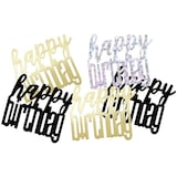thumbnail of Konfetti schwarz gold silber Happy Birthday