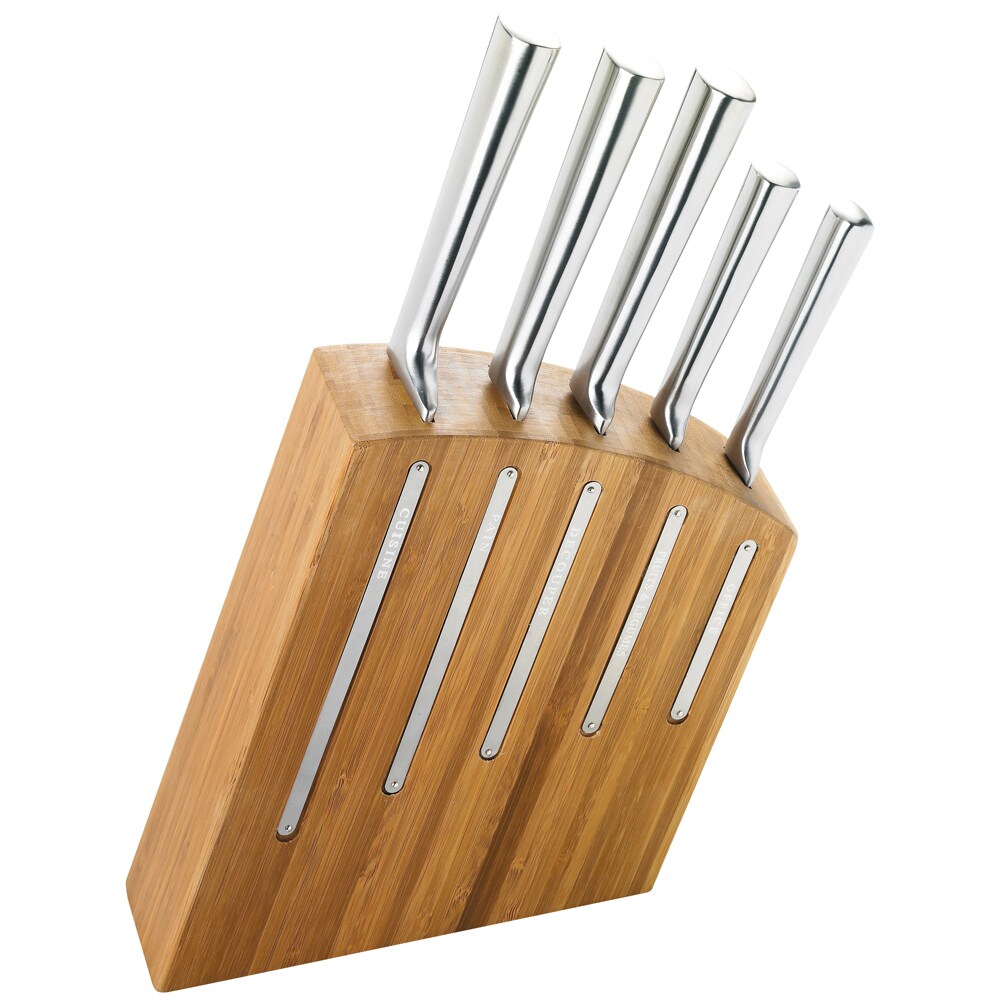 Bloc de 5 couteaux Kimono bambou -  Argent / Métallique Autre forme Acier Inoxydable (inox  Jean Dubost 23.00x7.00 cm