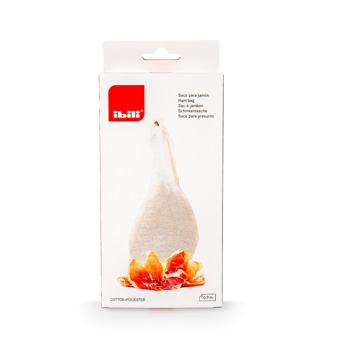 IBILI - Saco para Jamón 90 cm en Algodón y Poliéster. Blanco