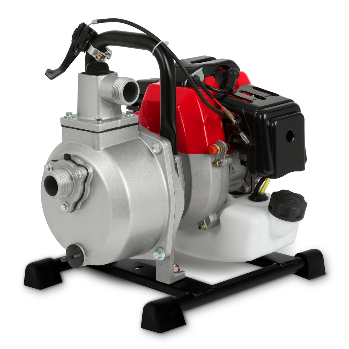 EBERTH 2 pk waterpomp met 12.000 l/u en 17,5 m opvoerhoogte, 1 inch aansluiting, tuinpomp vuilwaterpomp met 2-takt motor en 7 m opvoerhoogte