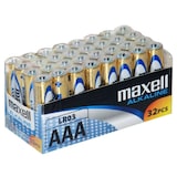 thumbnail of Pilhas alcalinas Maxell aaa - lr03 - pacote 32 unidades