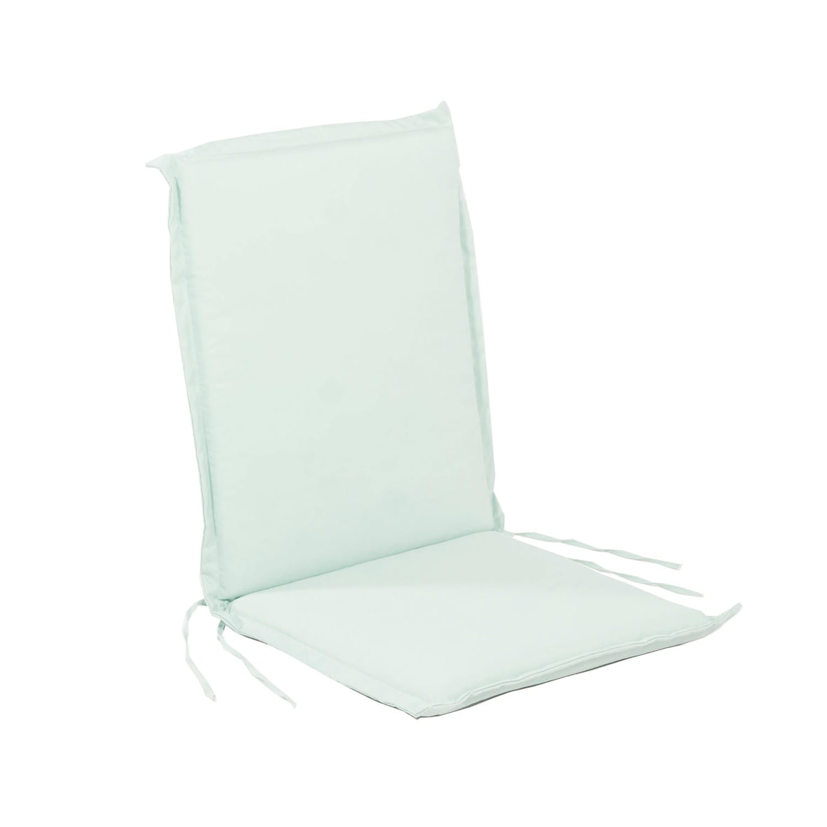 Almofada para cadeira de jardim, repelente à água, poliéster 180 gr, cor verde claro, 52 + 40 cm x42 cm x4 cm