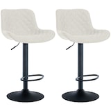 thumbnail of Conjunto de 2 bancos de bar Minosa creme/tecido