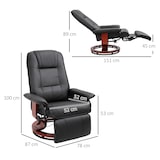 thumbnail of HOMCOM Poltrona Reclinabile 145° con Poggiapiedi Finta Pelle Nero