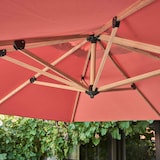 thumbnail of Sombrilla 3x3m y 4 losas de arcilla lastrada efecto madera