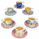 thumbnail of Atmosphere 6er Set Espressotassen 80ml mit Untertassen Stranddekor Sommer