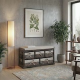 thumbnail of Panca cassettiera shabby vintage 5 ceste legno di paulonia 36x77x45cm marrone