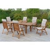 thumbnail of Merxx Paraiba Set 13tlg., 6 Klappsessel,  6 Auflagepolster, 1 Tisch 180(220/260) x 100 cm, Akazie