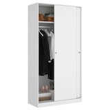 thumbnail of Dmora Kleiderschrank Kilimangiaro, Garderobe für Schlafzimmer, Kleiderschrank mit 2 Schiebetüren, 100x50h204 cm, Weiß