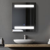 thumbnail of HOMCOM armario de baño con espejo y luz LED mueble espejo de pared con 2 estantes de almacenamiento e interruptor táctil para dormitorio 50x15x60 cm