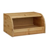 thumbnail of Relaxdays Rollbrotkasten mit Schublade, Bambus, aromadicht, Brotkasten mit Rolldeckel, HxBxT: 21x40,5x28 cm, Holz, natur