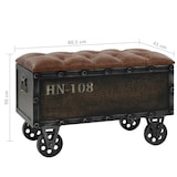 thumbnail of Helloshop26 - Aufbewahrungsbank 80,5 x 41 x 50 cm Massivholz und braunes Kunstleder 02_0021245