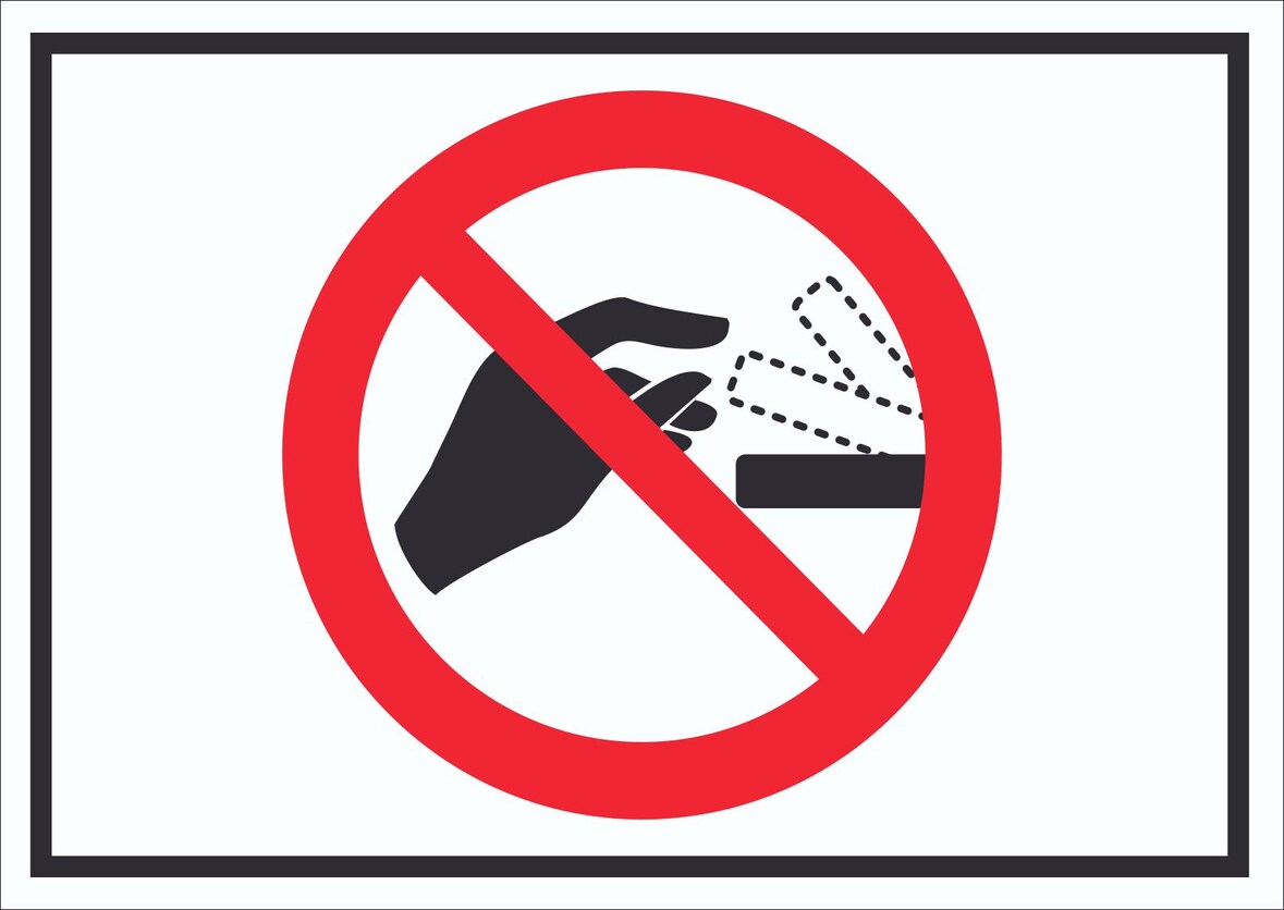 Bitte nicht von Hand öffnen Schild Symbol A6 Rückseite selbstklebend
