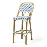 thumbnail of Barhocker ALMA - Blau-weißes Geflecht