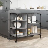 thumbnail of vidaXL Keukentrolley 100x45x89,5 cm bewerkt hout grijs sonoma eiken