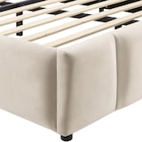 thumbnail of tectake Polsterbett Shirley mit Lattenrost, Belastbarkeit 250 kg - 120 x 200 cm Samtoptik sand