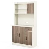 thumbnail of COSTWAY 180 cm keukenkast met werkblad, dressoir met 4 verstelbare planken en kabelopeningen (wit)