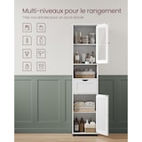 thumbnail of Helloshop26 - Meuble salle de bain colonne rangement 30 x 40 x 165 cm avec étagères réglables placards à porte tiroir compartiment 12_0006523