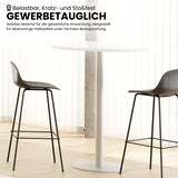 thumbnail of bümö Stehtisch Büro, Bistrotisch eckig 80 x 80 cm - Bartisch Buche, Stehtisch Holz-Platte, Säule aus Metall verchromt, Buffettisch, Säulentisch,